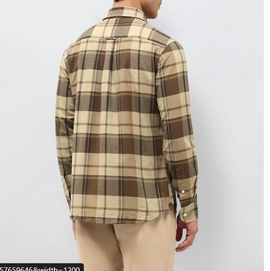 Checkered Flannel Shirt – Classic Beige & Brown Edition