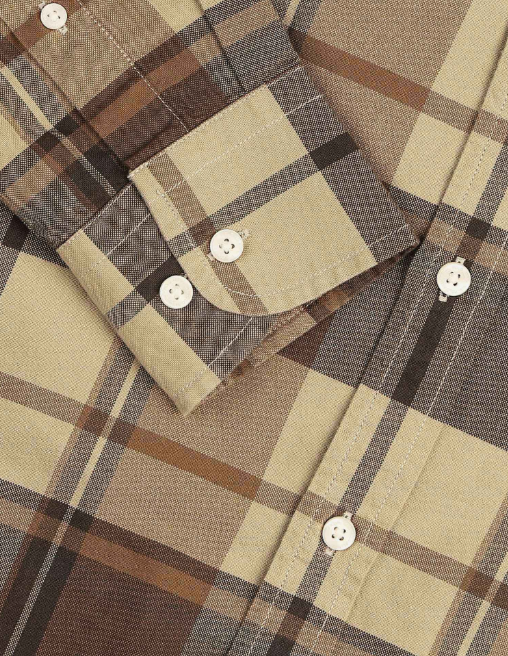 Checkered Flannel Shirt – Classic Beige & Brown Edition